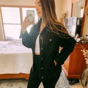 Oversized Black Denim Jacket